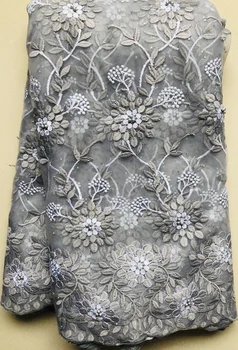 

Gray Lace African Net Lace Fabric 2020 High Quality Lace Embroidery French Lace Fabric Nigerian Lace Fabric For Wedding Dress