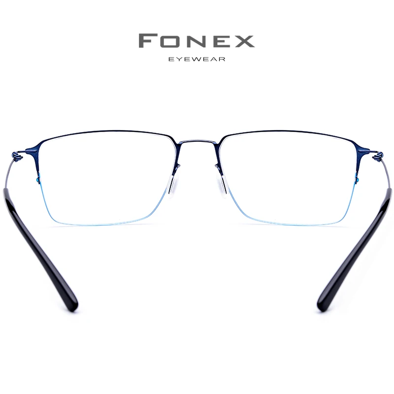 FONEX Титан сплав очка в очках Для мужчин полуоправы ретро солнцезащитные очки по