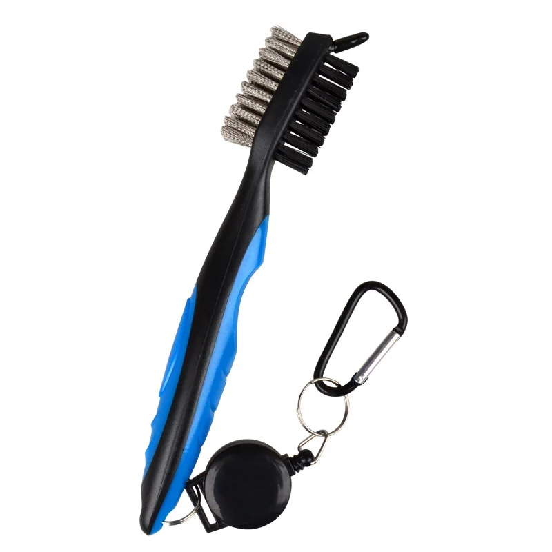 

Golf Club Brush Groove Cleaner with Retractable Zip-line and Aluminum Carabiner Cleaning Tools