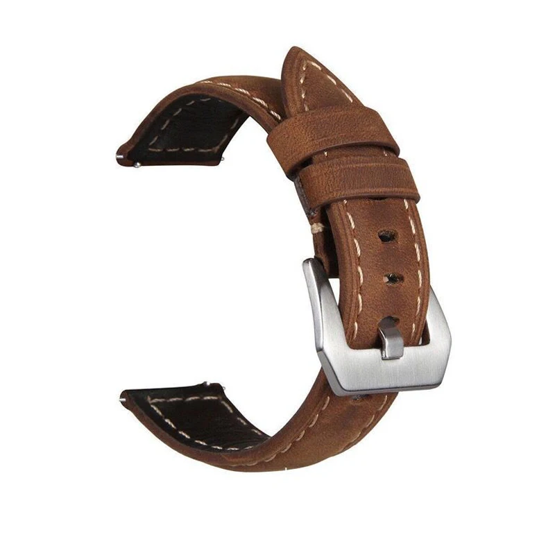 20mm 22mm Genuine Leather Watch band Strap for Samsung Galaxy Watch 42 46mm Gear S3 S2 Sport WatchBand Quick Release smartwatch - Цвет: C
