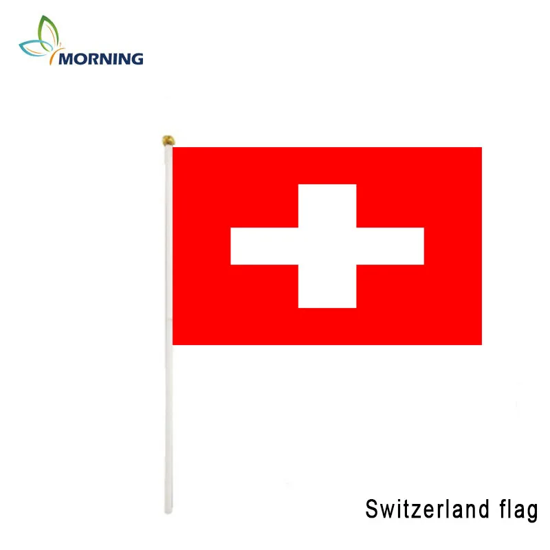 С напечатанной рекламной символикой 10 шт. SWIZERLAND флаг 14*21 флаг