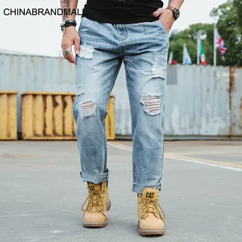 

Big size Jeans Male Loose Hole Camouflage super Fat Man Big size Men's Wear Trousers Autumn Clothes Fat Extra Large Pants