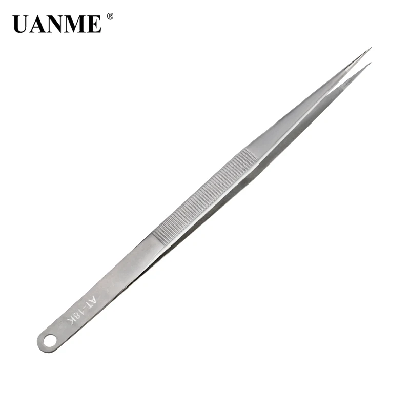 UANME AT 18K 7 &quot 18 см длинный Пинцет нержавеющая сталь электронный острый кончик
