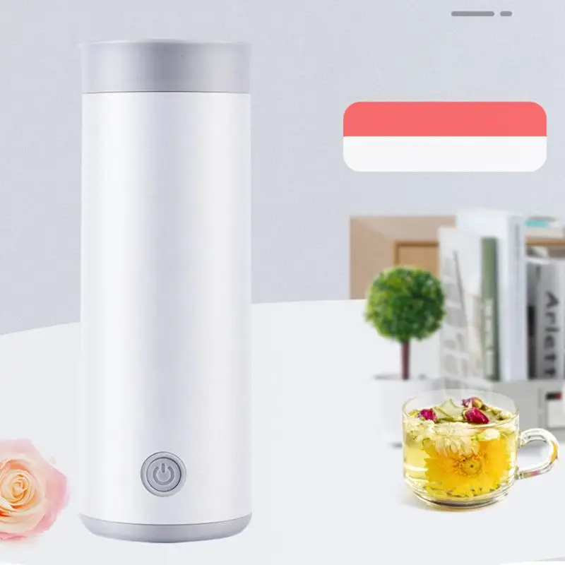 Portable Travel Electric Heating Bottle Water Cup Mini Smart Thermos Teapot