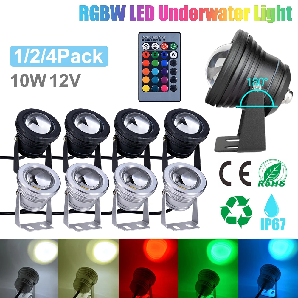 

Светодиодный подводный прожектор светильник 16 Цвет изменение 10W 12V RGB Водонепроницаемый на открытом воздухе фонтан светильник подводный светодиодный прожектор светильник дистанционного Управление