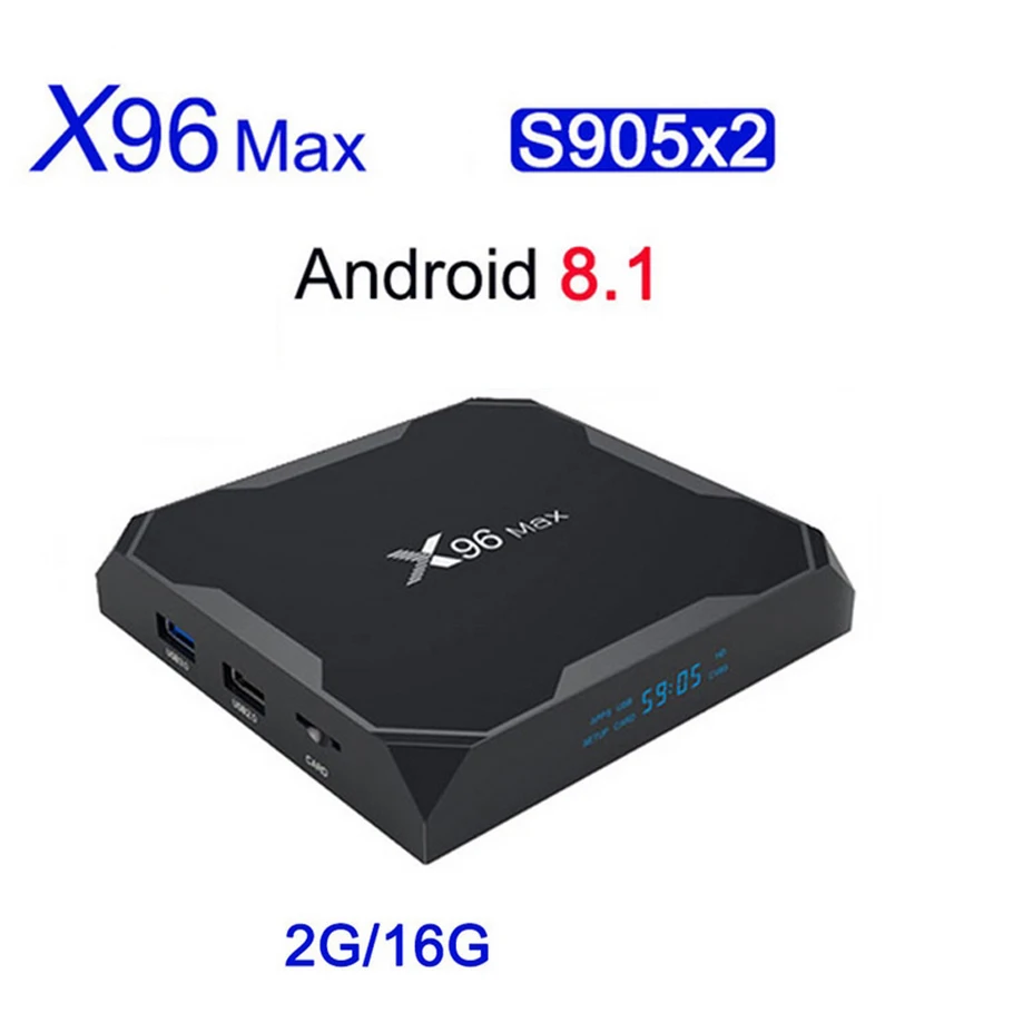 X96 Max 2G+ 16GB Смарт ТВ-бокс Android 8,1 2,4G/5G Wifi Bluetooth 4,0 S905X2 четырехъядерный Netflix плеер X96MAX приставка