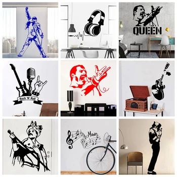 

Music Freddie Mercury Queen Band Vinyl Wall Sticker For Living Room Decoration Decal Bedroom Home Decor Music Rock Wallpaper