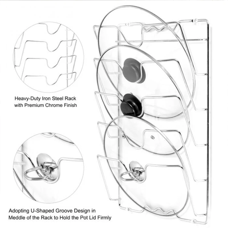 Чехлы для кастрюль, подставка для хранения, инструменты, экономия места, сковорода, крышка, держатель, стойкая сушка, металл, прочный, легко устанавливается, кухонные аксессуары