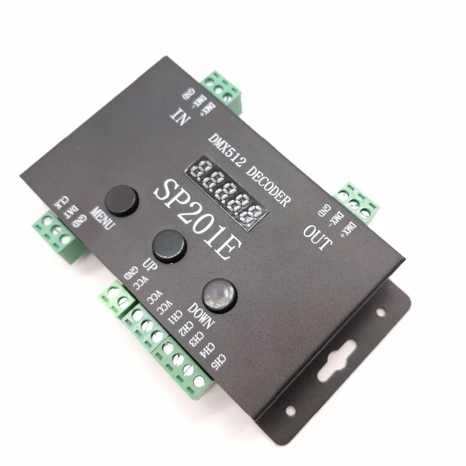 DC5V-24V DMX512 Декодер контроллер SP201E SPI сигнал адресуемый IC RGB led пиксель 5 канал ПВМ выход ws2811 2812 1903 полосы
