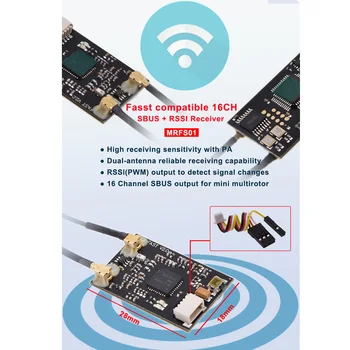 

SBUS Output Receiver RSSI Accessories Mini Racing Dual Antenna 2.4G MRFS01 Module RC Drone Toy FPV 16 Channel