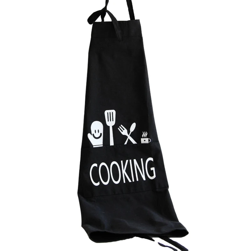 New Cooking Baking Aprons Cotton Kitchen Apron Restaurant Aprons For Women Home Sleeveless Apron - Цвет: Черный