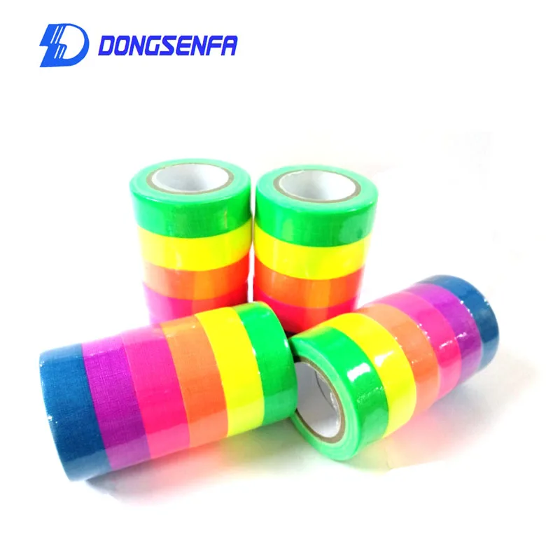 DONGSENFA 6 рулонов/комплект флуоресцентная УФ-хлопковая лента матовая Ночная самоклеящаяся светящаяся темно-яркая Предупреждение ющая лента для вечерние полы