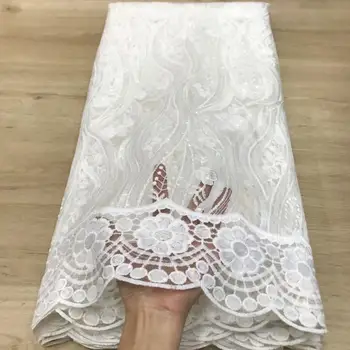 

Free shipping (5yards/pc) beautiful emerald white African French net lace fabric with embroidery and sequins for party FY121