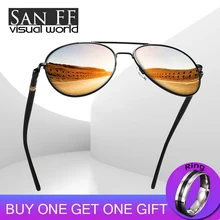 Модные авиационные Солнцезащитные очки Мужские сплав оправа HD поляризованные очки для вождения Ретро роскошный дизайн