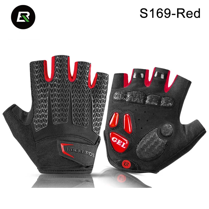 ROCKBROS PRO велосипедные перчатки спортивные перчатки MTB Горные перчатки для мотоцикла гелевые подушечки противоударные велосипедные спортивные перчатки - Цвет: S169-Red