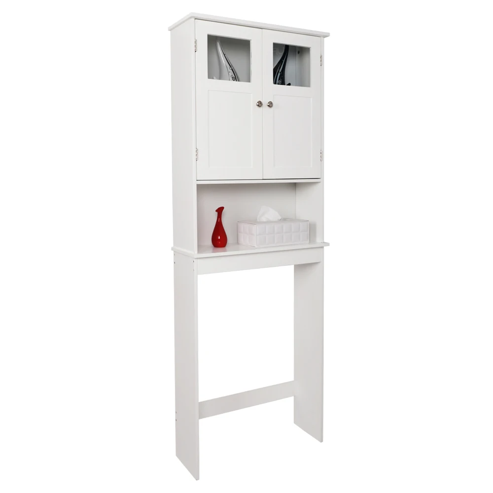MDF White Bathroom Cabinet Storage with Double Doors & Vanity Shelf Wall Mounted Toillete Cabinet Home Bedroom Furniture - US MDF White Bathroom Cabinet Storage with Double Doors & Vanity Shelf Wall Mounted Toillete Cabinet Home Bedroom Furniture - US