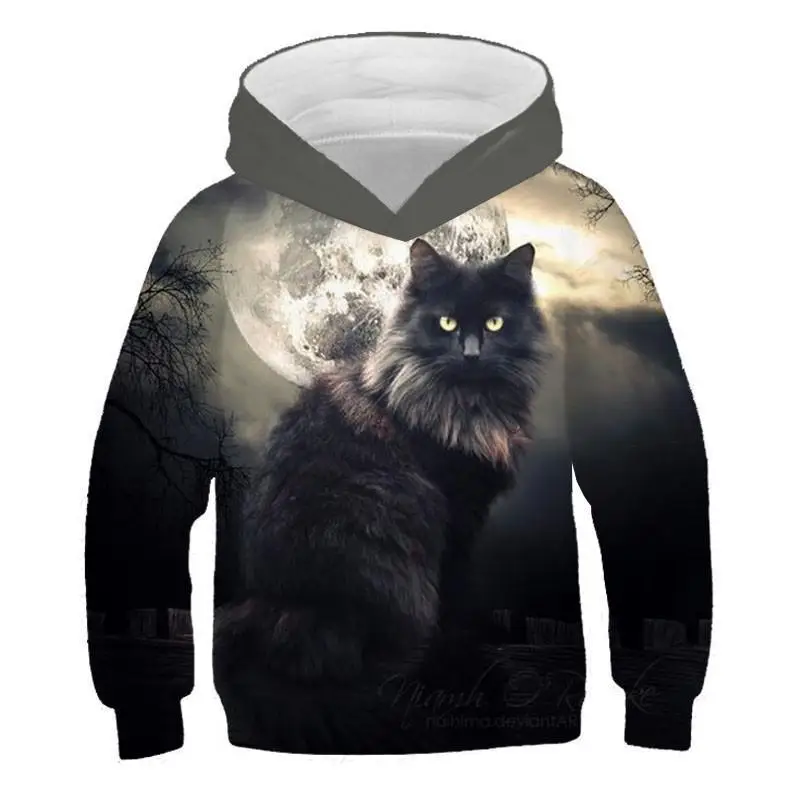 Sudadera con capucha estampado de gatito 3D suter estilo gato marea nios sudadera moda y nias Casual Harajuku Hip Hop