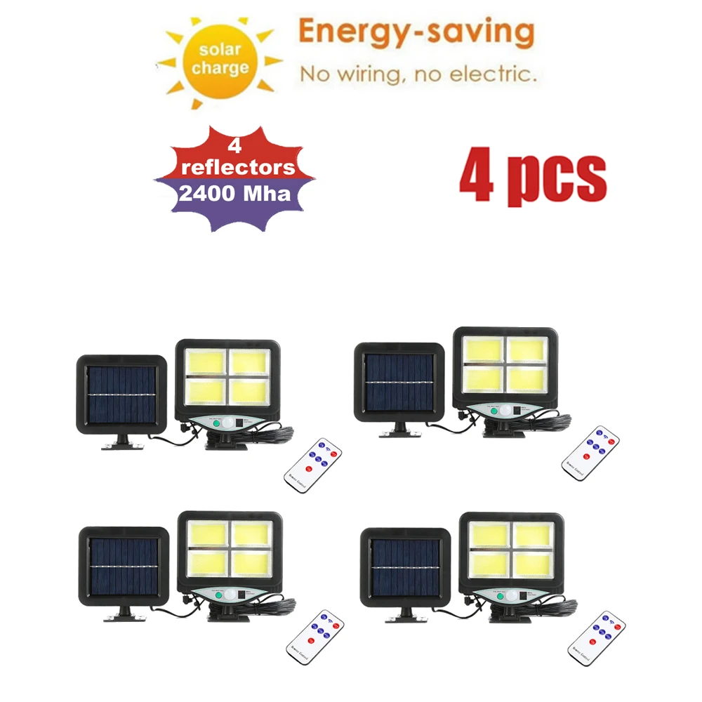 

led Solar Light PIR Motion Sensor Ip65 Waterproof Outdoor street wall garden lamp rotable Remote Control remote 3 modes seperabl