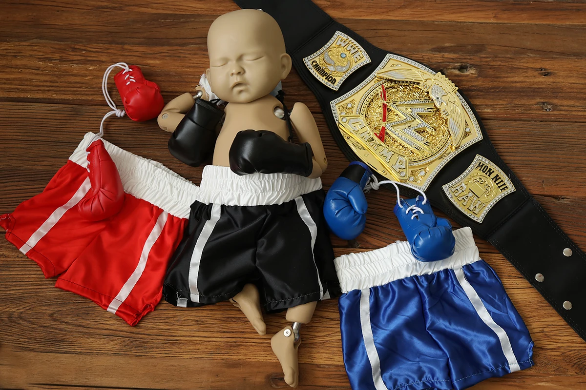 Accessoires de photographie pour nouveau-né, ensemble de boxe pour bébé,  gants, objectifs, séance photo, bébé garçon, Photoshot, mini gants