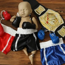 Newborn Photography Props baby Boxing set Gloves shorts personalized bebe Photo Shoot Baby Boy Photoshot Mini Hand Gloves Wraps