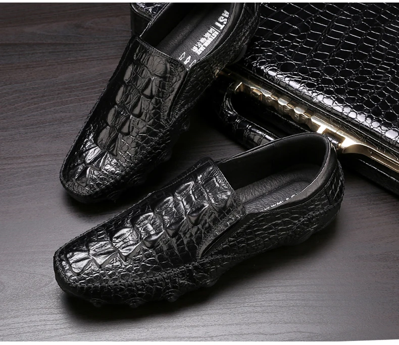 New Men's Octopus Leather Driving Shoes Crocodile Slip On Loafers For Men Casual Shoes Moccasins Business Boat Shoes Big Size 11 (23)