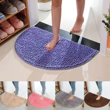 Функциональный ворсистый, пушистый полукруглый коврик, Противоскользящий коврик для ванной комнаты, напольный коврик, домашние коврики