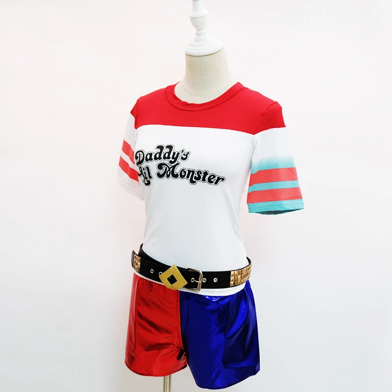 Костюм для косплея Харли Квинн из фильма отряд самоубийц пиджак футболка шорты