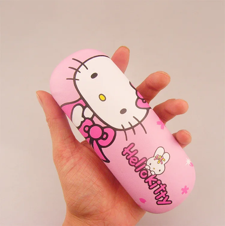 Розовый KT кошка девушка близорукость очки Чехол Мода Розовый hello kitty студентов бинокль коробка женские футляры для очков