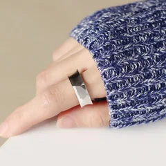 S925 silver woman's ring, original design opening adjustable, geometric line twining silver ring for women