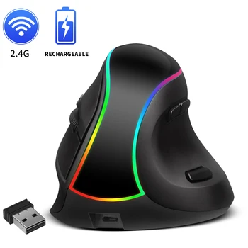 

2.4G Wireless Ergonomic Vertical Mouse 6 Buttons 3200 DPI Optical Computer Mouse RGB With Removable Palm Rest For PC Laptop