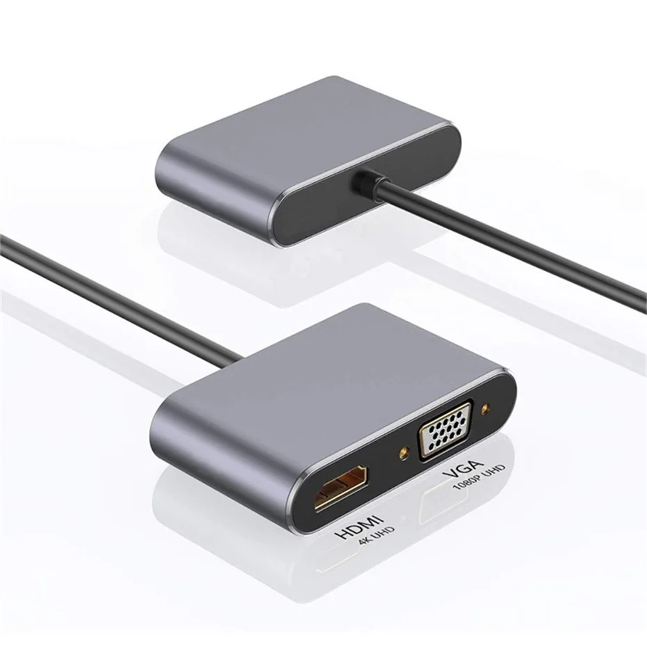 USB C HDMI концентратор 4K адаптер док USB 3,1 Тип C к HDMI VGA PD конвертер Thunderbolt 3 док-станция для MacBook huawei samsung 10 9 - Color: 2in1