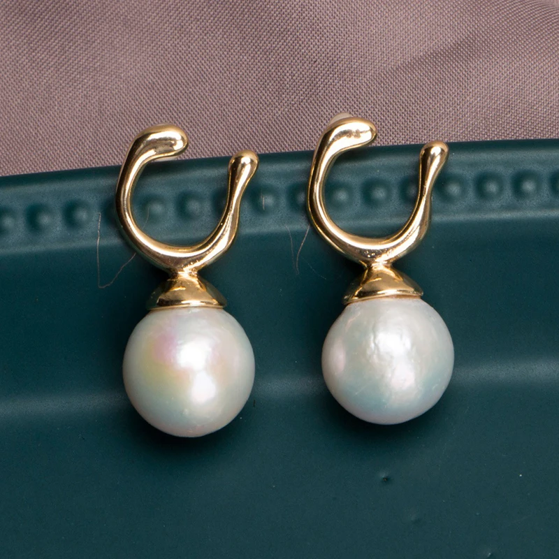 14K gold filled baroque pearls earring (5)