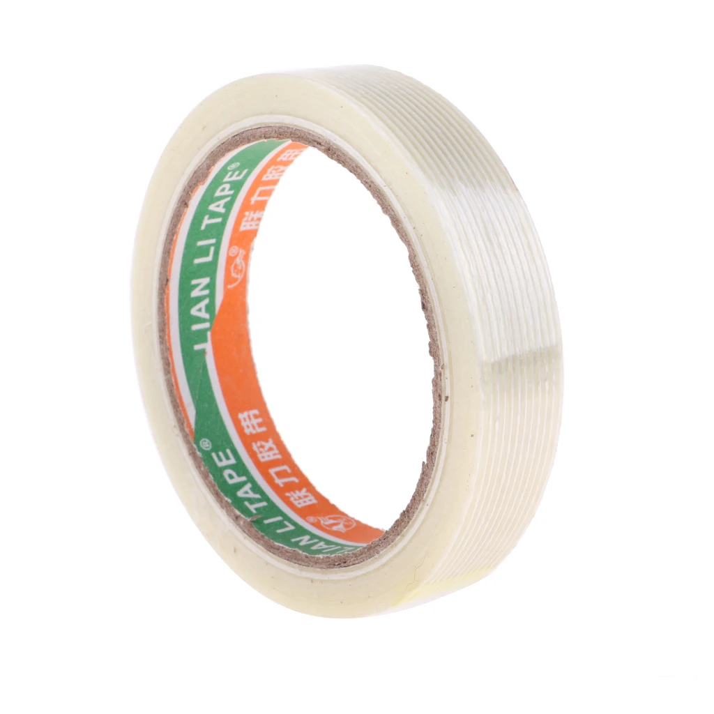 20mm*25m Strong Glass Fiber Tape Transparent Striped Single Side Adhesive Tape for Battery Fixed Model Parts Accessory