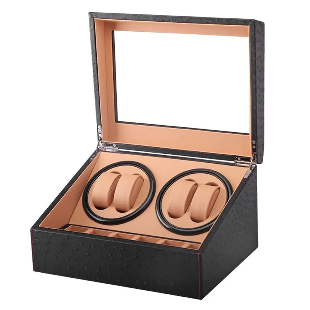 

Luxury US/AU/UK/EU Plug Motor Shaker Watch Winder Holder Display 4+6 Automatic Mechanical Watch Winding Box Jewelry Case