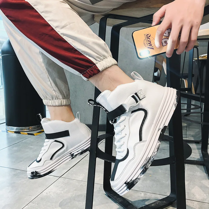 

Autumn & Winter 2019 New Style Korean-style INS Trend Hight-top Sport Sneakers Men's Versatile Casual Workwear MacBook Trendy Sh