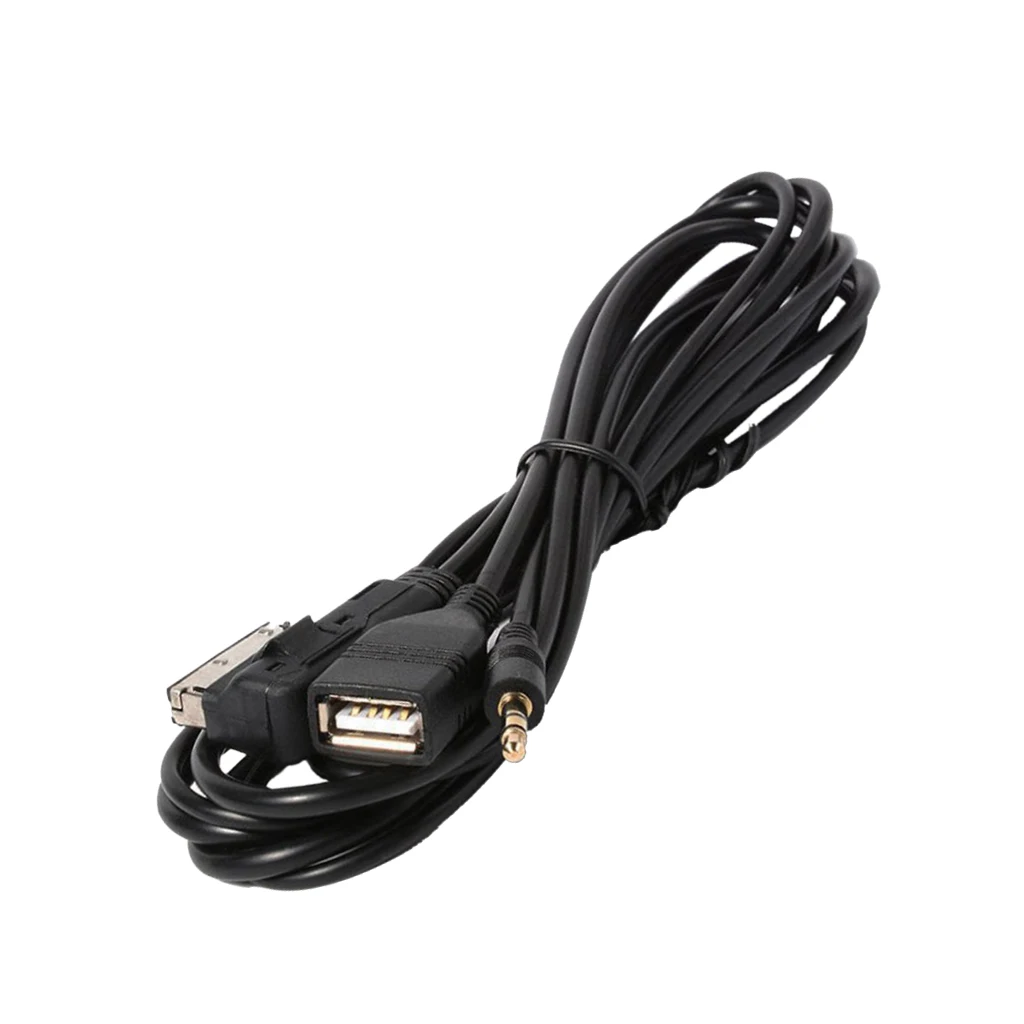Car Media AMI MDI To Stereo 3.5mm Audio USB Female AUX Cable For Audi VW