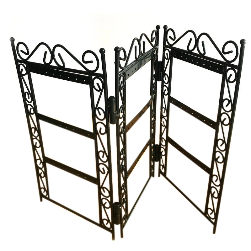 LIXF 72 Hole Metal Jewelry Display Stand Foldable Earring Storage Rack Box Screen Door Type | Дом и сад