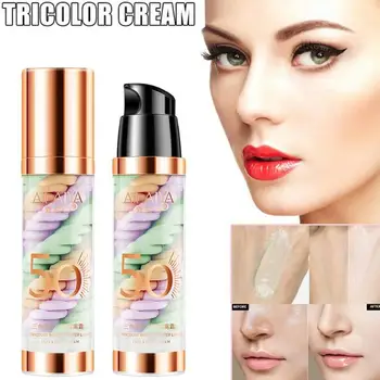 

40ml Base Concealer Cream Three-color Mixed Isolation Lotion Fill Invisible Pore Brighten Skin Foundation Primer Base Makeup