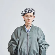 Осенний берет "гусиные лапки" Женская модная шляпа художника гладкая шляпа кепки из хлопка мужские модные зимние шляпы для женщин