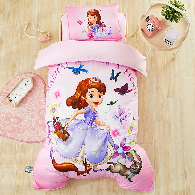 Детские кроватки disney, комплект из 3 предметов, мультяшный пододеяльник принцессы Софии Маккуин с изображением Минни Микки Мауса, детская кроватка, 60x120 см - Цвет: DS-5