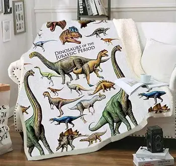 

Dinosaur Blanket Bedding Sheet Sofa Cover Throw Nap Blanket As Mat Travel Bed On Crib Adults Plane Cobertor Kids Home Picnic For