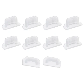 

uxcell 10pcs Silicone Micro USB Cap Port Cover Anti Dust Protector 6.5mmx2.3mm Clear