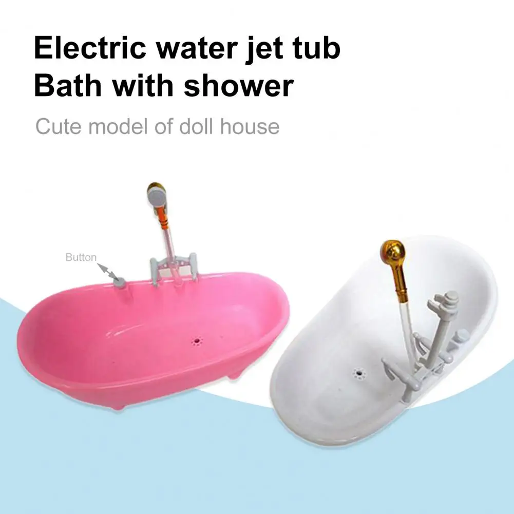 Lightweight Fashion Electric Dollhouse Shower Tub Long Service Life Doll Bath Tub Fine Workmanship for Entertainment