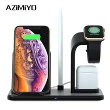 Быстрая зарядка 3 в 1 Qi Беспроводное зарядное устройство для Apple pencil watch 1 2 3 4 Airpods iPhone XS Max XR X 11 Plus samsung S10 S9 Note10