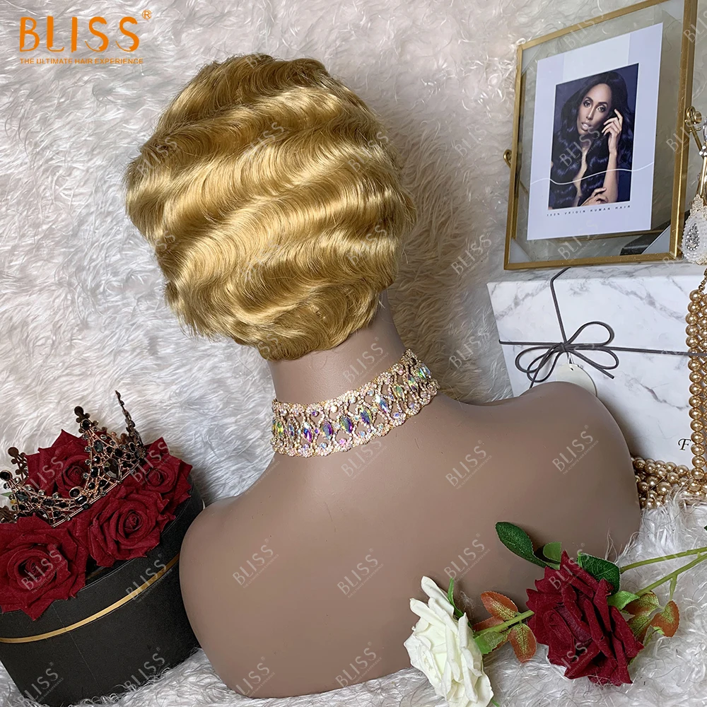 BLISS короткая стрижка парик Для женщин парики из натуральных волос на кружевной