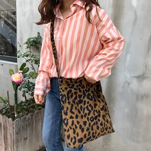 Manufacturers Wholesale Bag New Style WOMEN'S Bag Korean-style Fashion Students Single-shoulder Canvas Bag Leopord Pattern