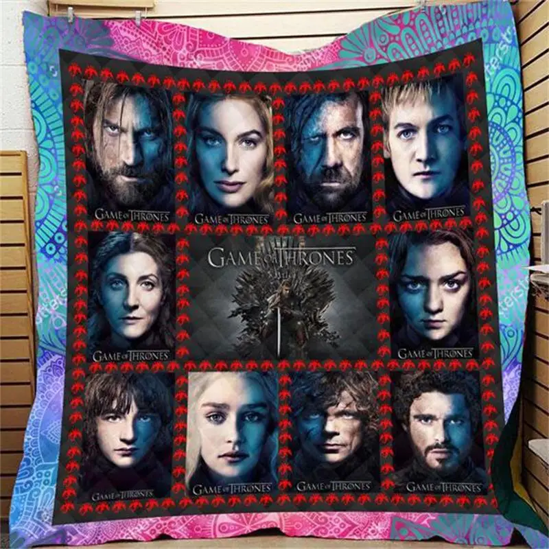 

Summer 3D Game Thrones Stark Lanister Quilt For Kids Adults Bed Throw Soft Warm Thin Blanket With Cotton Quilts King Size
