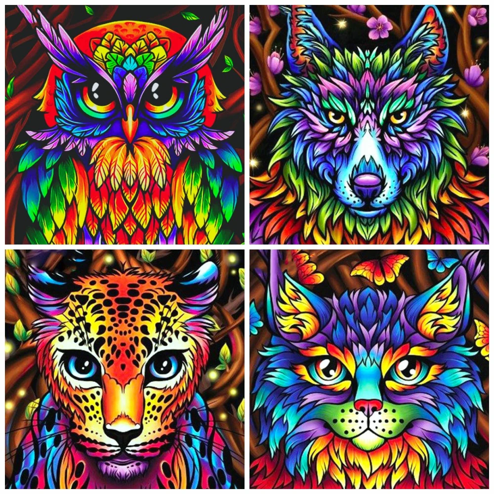 HUACAN 5D Diamond Painting Animal Diamond Art Full Drill New Arrival Cross Stitch Sale Home Decoration