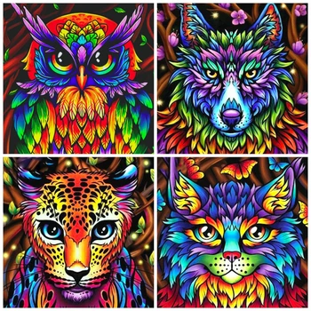 

HUACAN 5D Diamond Painting Animal Diamond Art Full Drill New Arrival Cross Stitch Sale Home Decoration