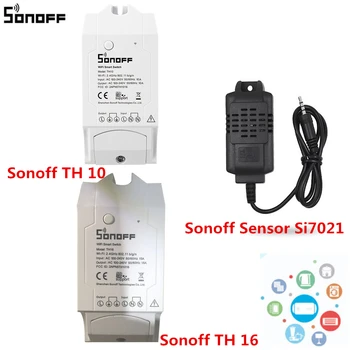 

SONOFF TH16/TH10 WiFi Smart Switch Temperature and Humidity Sensor Smart Home Remote Controller Work with Alexa Google Home